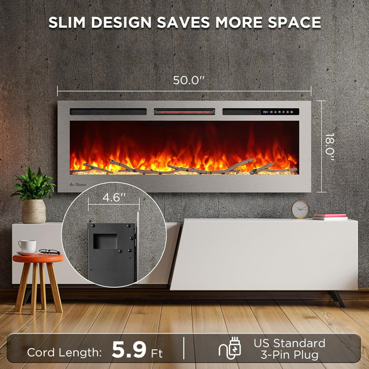 Symple Stuff Ballarat Infrared Electric Fireplace with Sound Crackling